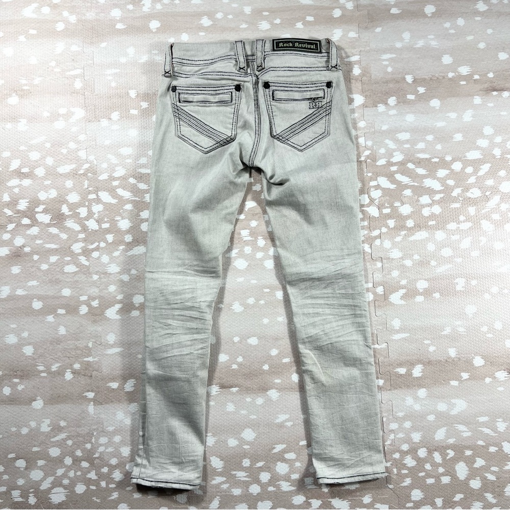 Rock Revival Low Rise Skinny Fit Stretch Denim Jeans in Maple Women's Size 25 - Picture 5 of 10